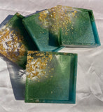 Sage n Gold Square Coasters